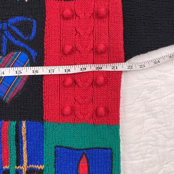 Vintage Design Options Knitwear Colorful Patterned Cardigan Size Large - Picture 7 of 8